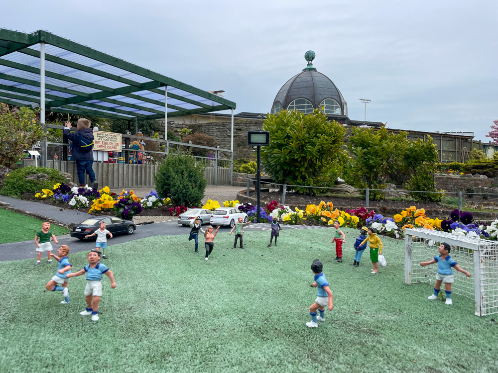 Soccer match at Merrivale Model Village, Great Yarmouth