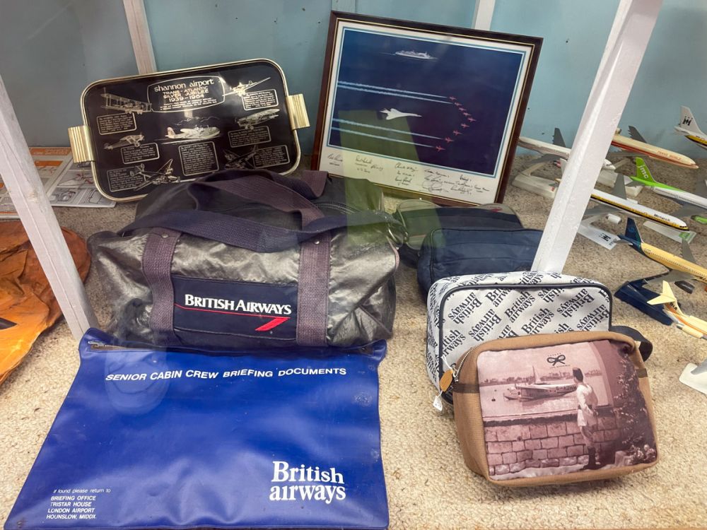 British Airways branded objects at the Norfolk and Suffolk Aviation Museum in Bungay