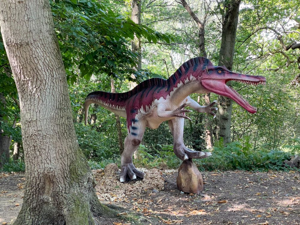 Dinosaur along the trail in the Roarr! park, Norfolk
