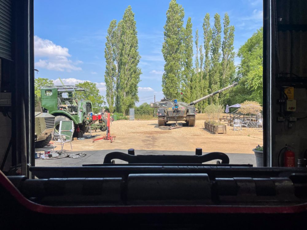 View from inside a tank at Norfolk Tank Museum