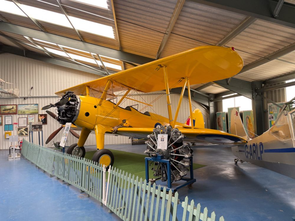 Aircraft in the hangar of the Norfolk and Suffolk Aviation Museum in Bungay