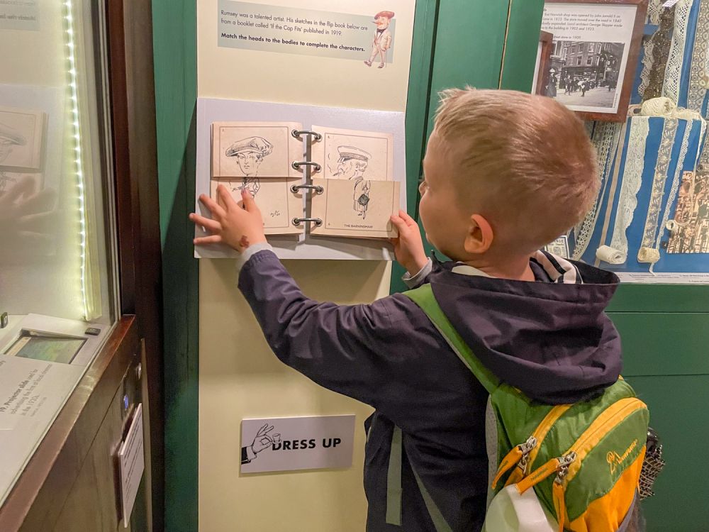 Displays for children at the Museum of Norwich at the Bridewell