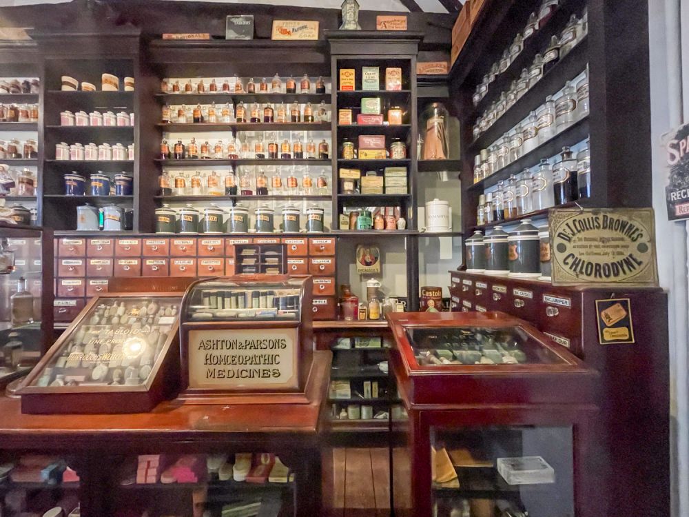 Reconstruction of a traditional pharmacy at the Museum of Norwich at Bridewell